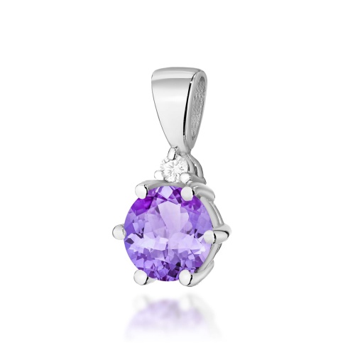 Pendentif Z0076 Améthyste 0,50ct Or blanc
