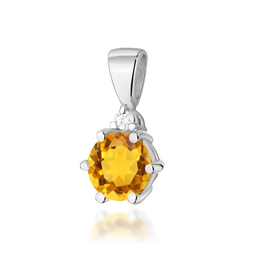 Pendentif Z0076 Citrine 0,50ct Or blanc