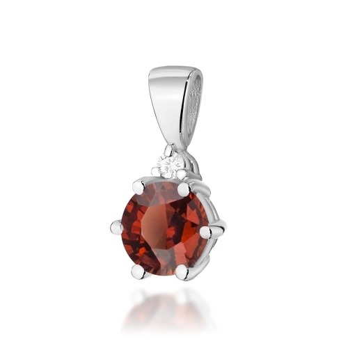 Pendentif Z0076 Grenat 0,60ct Or blanc
