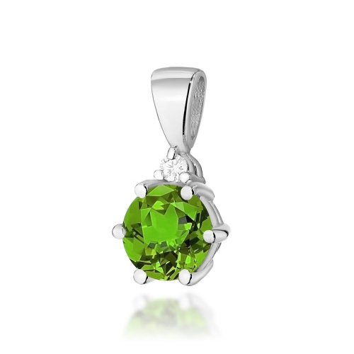 Pendentif Z0076 Péridot 0,60ct Or blanc