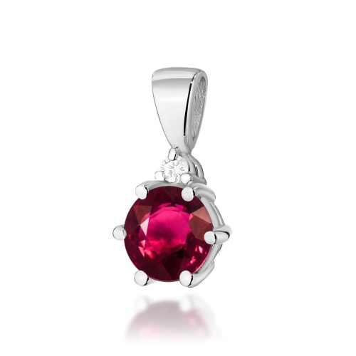 Pendentif Z0076 Rubis 0,60ct Or blanc