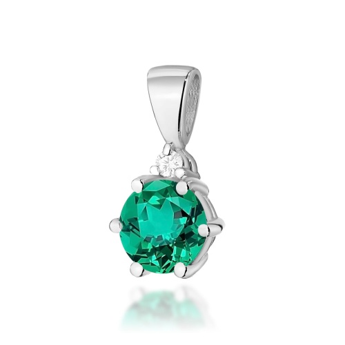 Pendentif Z0076 Émeraude 0,50ct Or blanc