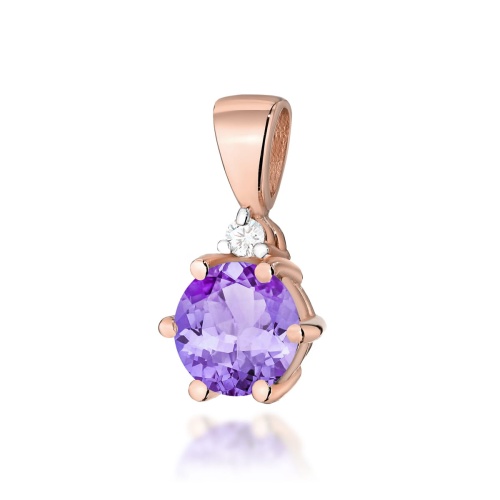 Pendentif Z0076 Améthyste 0,50ct Or rose