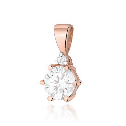 Pendentif Z0076 Saphir blanc 0,60ct Or rose
