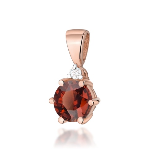 Pendentif Z0076 Grenat 0,60ct Or rose