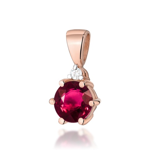 Pendentif Z0076 Rubis 0,60ct Or rose