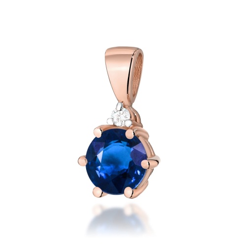 Pendentif Z0076 Saphir 0,50ct Or rose