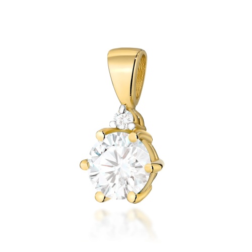 Pendentif Z0076 Saphir blanc 0,60ct Or jaune