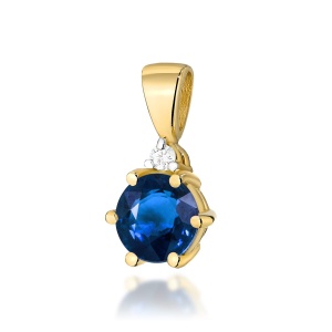 Zawieszka Z0076 Szafir 0,50ct żółte złoto