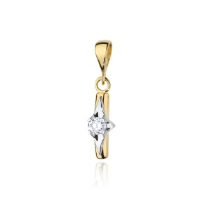 Zawieszka Z0088 Diament 0,10ct żółte złoto