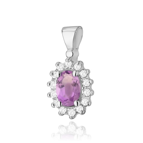 Pendentif Z0182 Améthyste 0,40ct Or blanc