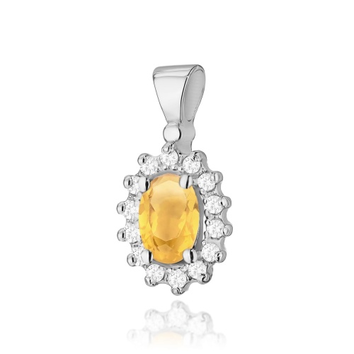 Pendentif Z0182 Citrine 0,60ct Or blanc