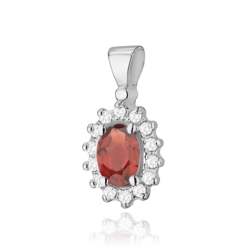 Pendentif Z0182 Grenat 0,50ct Or blanc