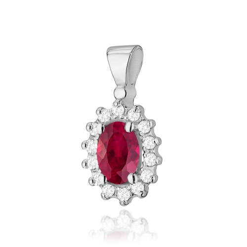 Pendentif Z0182 Rubis 0,60ct Or blanc