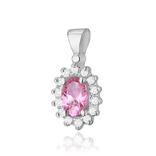 Pendentif Z0182 Topaze  rose 0,50ct Or blanc