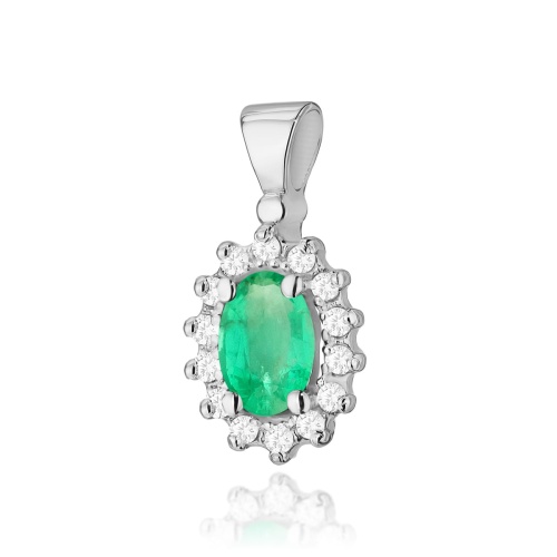 Pendentif Z0182 Émeraude 0,40ct Or blanc