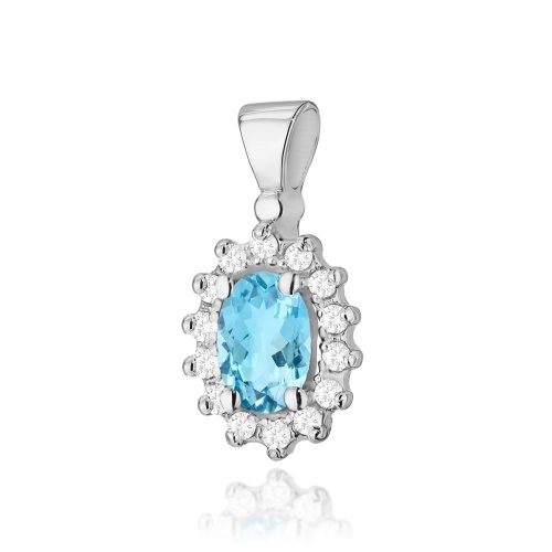 Pendentif Z0182 Topaze  Swiss 0,50ct Or blanc
