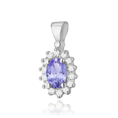 Pendentif Z0182 Tanzanite 0,40ct Or blanc