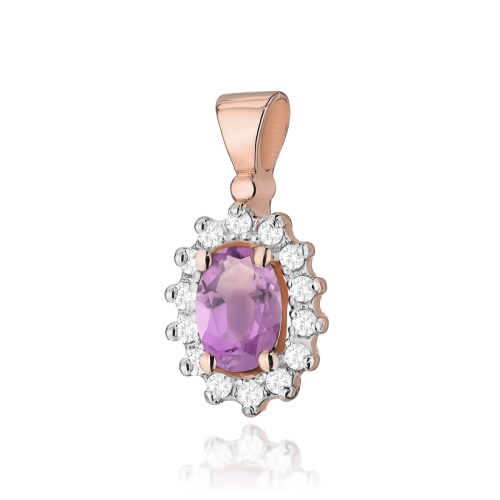 Pendentif Z0182 Améthyste 0,40ct Or rose