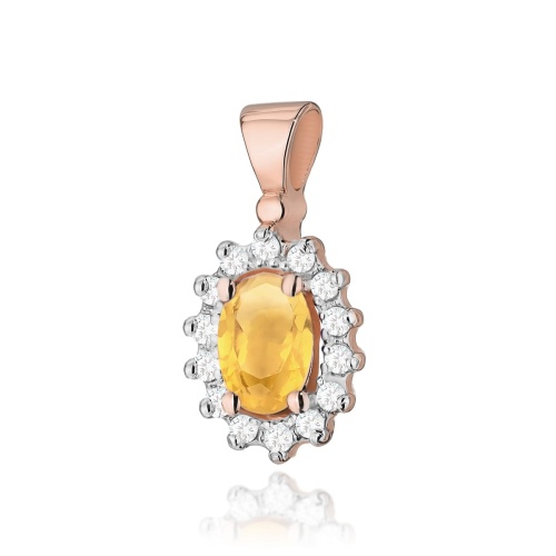 Pendentif Z0182 Citrine 0,60ct Or rose