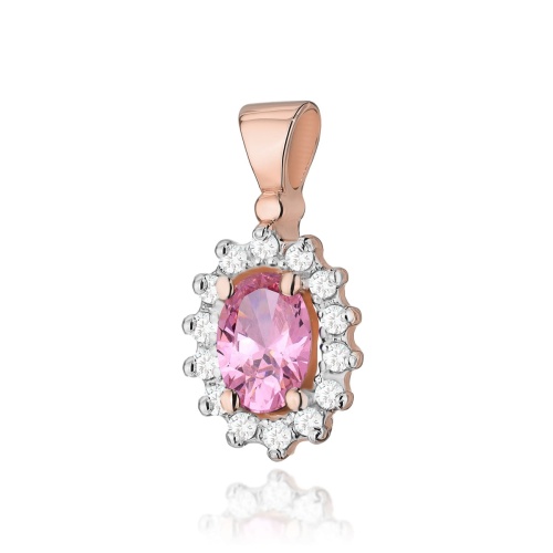 Pendentif Z0182 Topaze  rose 0,50ct Or rose