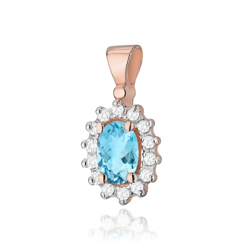 Pendentif Z0182 Topaze  Swiss 0,50ct Or rose