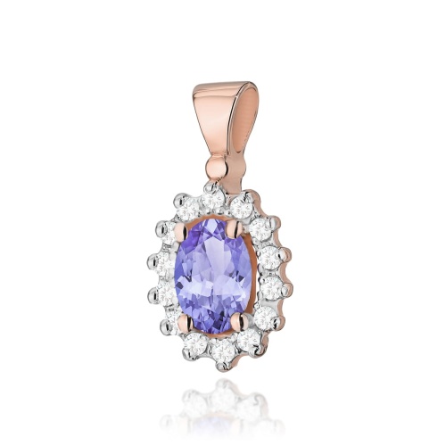 Pendentif Z0182 Tanzanite 0,40ct Or rose