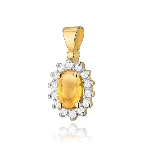 Pendentif Z0182 Citrine 0,60ct Or jaune