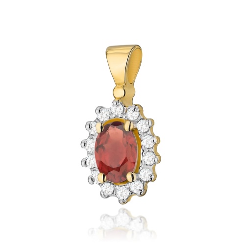 Pendentif Z0182 Grenat 0,50ct Or jaune
