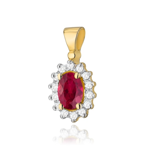 Pendentif Z0182 Rubis 0,60ct Or jaune