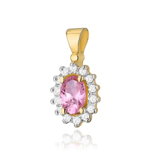 Zawieszka Z0182 Różowy Topaz 0,50ct żółte złoto