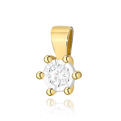 Pendentif Z0222BT Diamant 0,08ct Or jaune