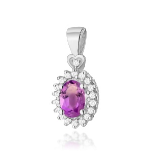 Zawieszka Z0312 Ametyst 0,40ct białe złoto