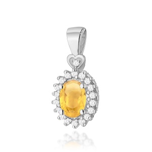 Zawieszka Z0312 Cytryn 0,60ct białe złoto
