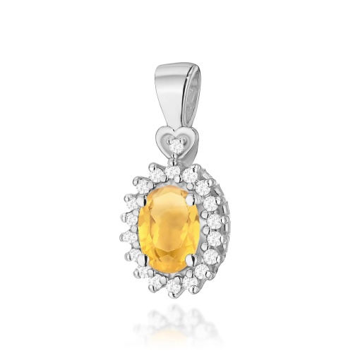 Pendentif Z0312 Citrine 0,60ct Or blanc