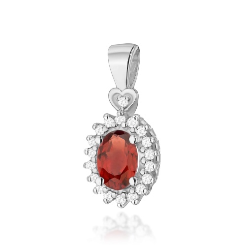Pendentif Z0312 Grenat 0,50ct Or blanc