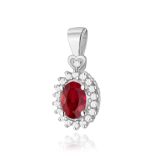 Pendentif Z0312 Rubis 0,60ct Or blanc