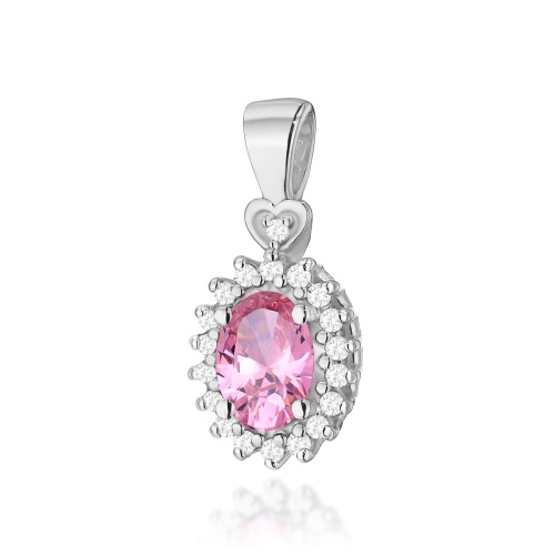 Pendentif Z0312 Topaze  rose 0,50ct Or blanc