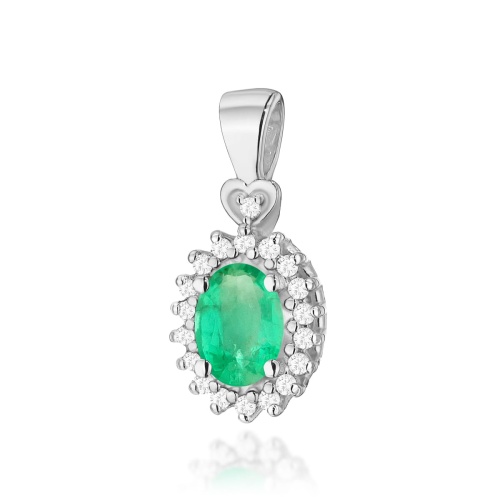 Pendentif Z0312 Émeraude 0,40ct Or blanc