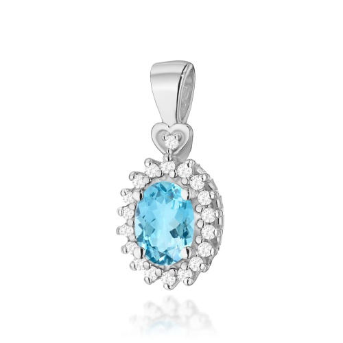 Pendentif Z0312 Topaze  Swiss 0,50ct Or blanc