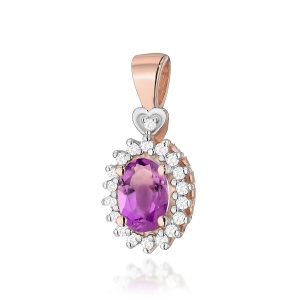 Zawieszka Z0312 Ametyst 0,40ct różowe złoto