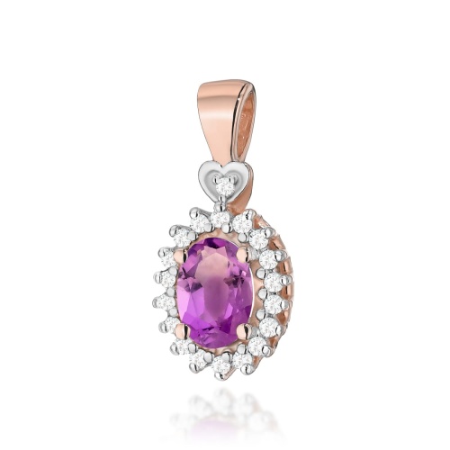Pendentif Z0312 Améthyste 0,40ct Or rose