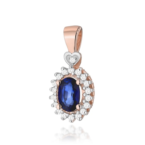 Pendentif Z0312 Saphir 0,70ct Or rose