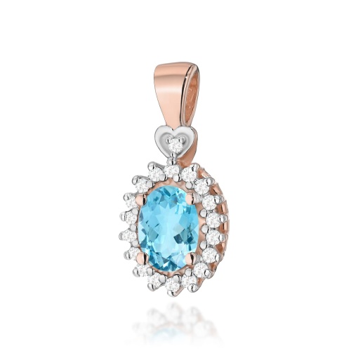Pendentif Z0312 Topaze  Swiss 0,50ct Or rose
