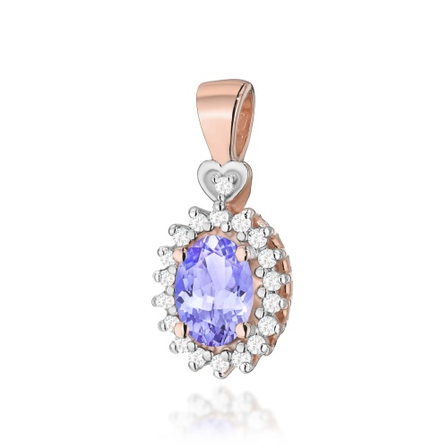 Pendentif Z0312 Tanzanite 0,40ct Or rose