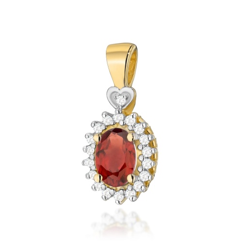 Pendentif Z0312 Grenat 0,50ct Or jaune