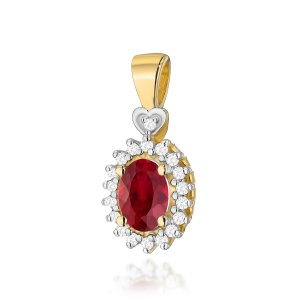 Zawieszka Z0312 Rubin 0,60ct żółte złoto