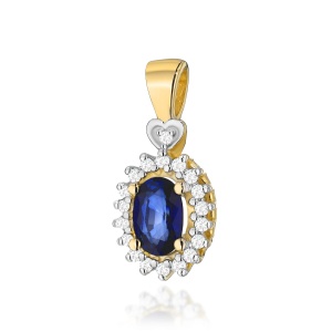 Zawieszka Z0312 Szafir 0,70ct żółte złoto