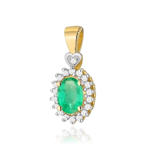 Pendentif Z0312 Émeraude 0,40ct Or jaune