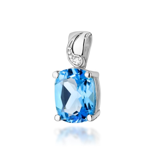 Pendentif Z0400 Topaze  Swiss 2,40ct Or blanc